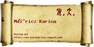 Móricz Karina névjegykártya